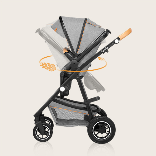 lionelo Amber 3 w 1 Black Silver — Wózek wielofunkcyjny